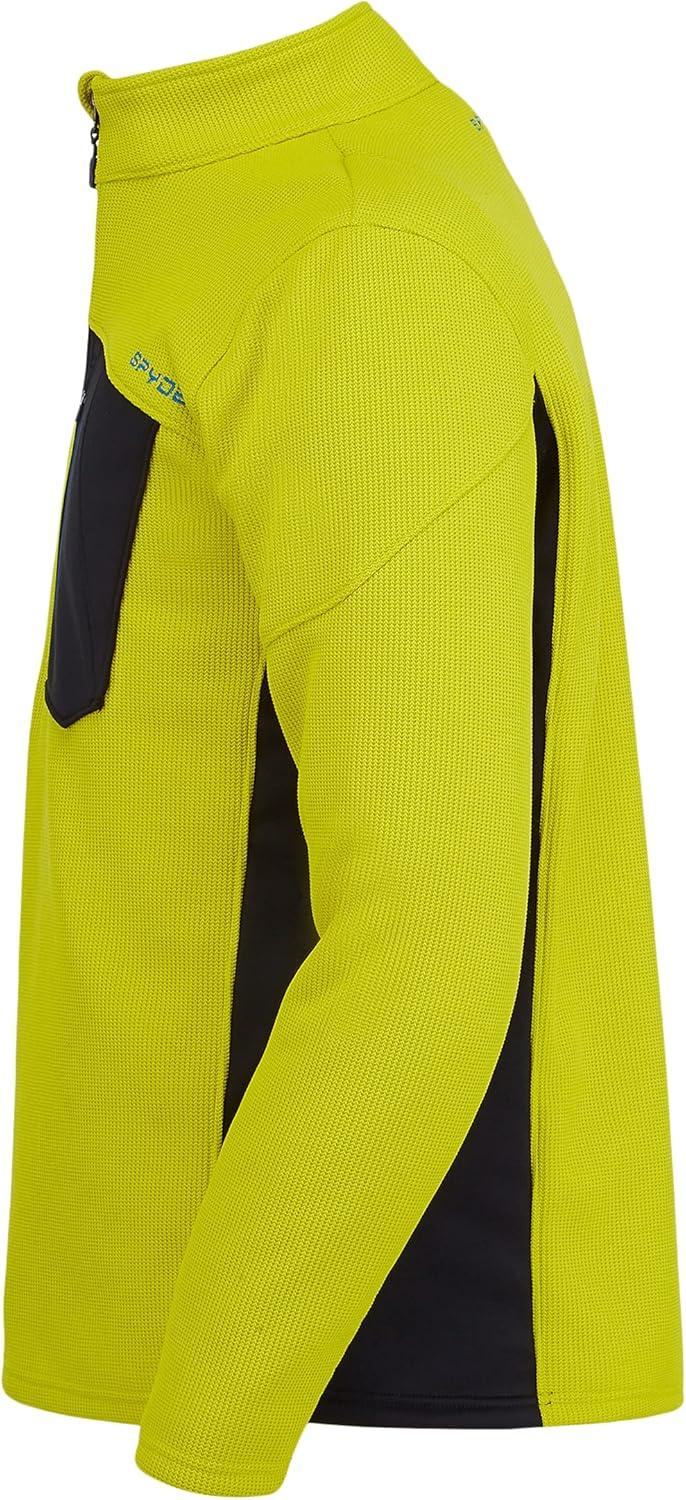imageSpyder Mens Bandit Hybrid 12 Zip Fleece Ski Mid Layer Sweater JacketCitron