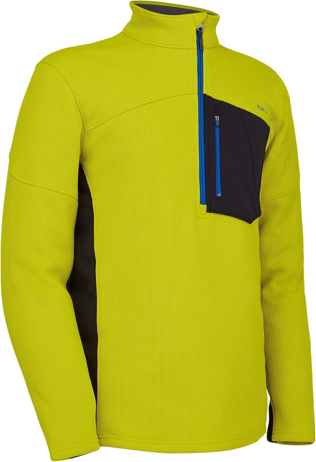 imageSpyder Mens Bandit Hybrid 12 Zip Fleece Ski Mid Layer Sweater JacketCitron
