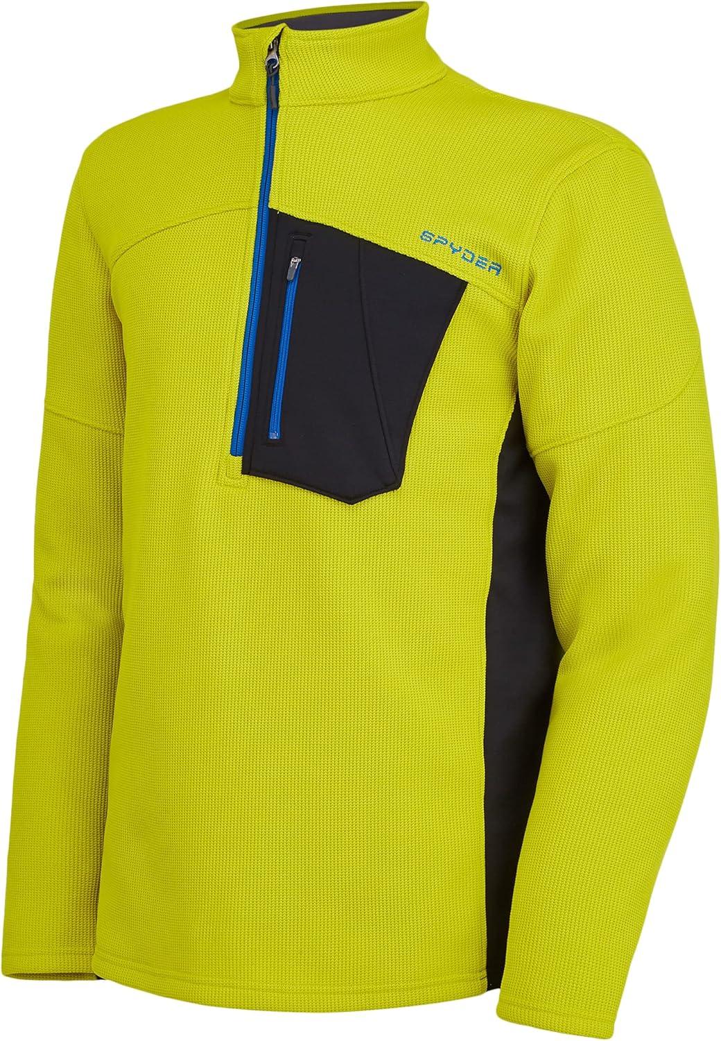 imageSpyder Mens Bandit Hybrid 12 Zip Fleece Ski Mid Layer Sweater JacketCitron