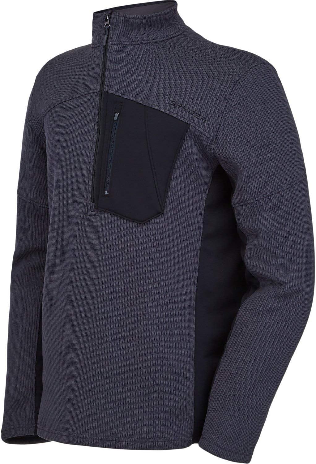 imageSpyder Mens Bandit Hybrid 12 Zip Fleece Ski Mid Layer Sweater JacketEbony