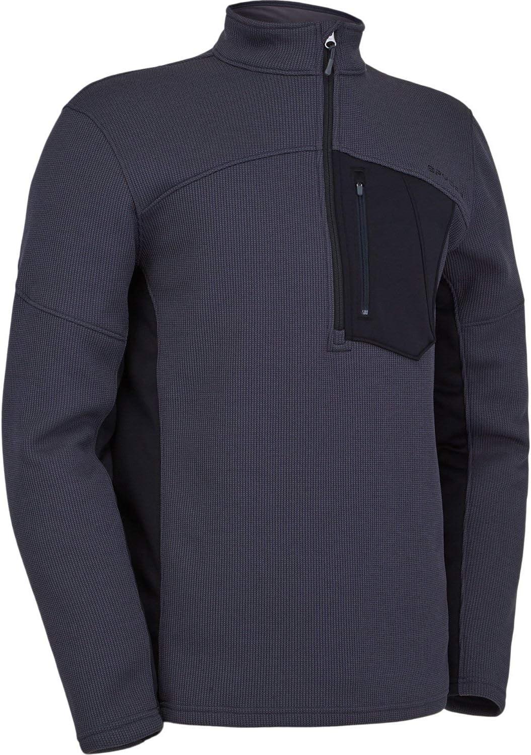 imageSpyder Mens Bandit Hybrid 12 Zip Fleece Ski Mid Layer Sweater JacketEbony