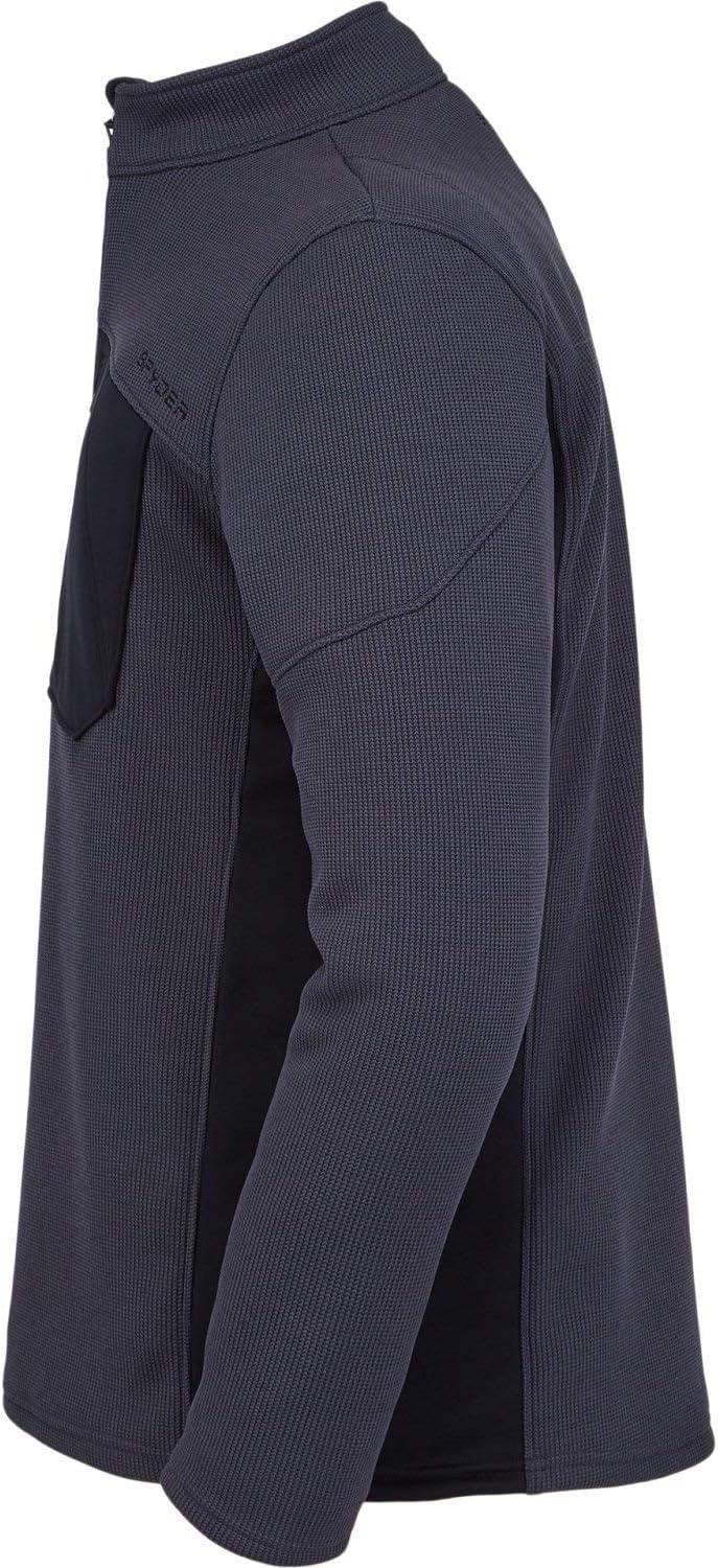 imageSpyder Mens Bandit Hybrid 12 Zip Fleece Ski Mid Layer Sweater JacketEbony