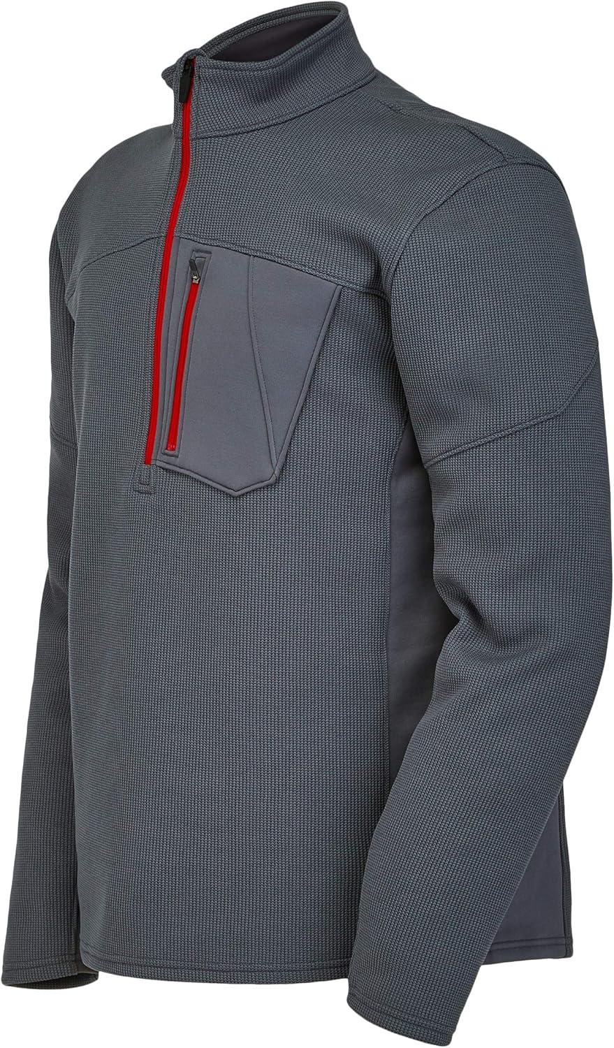 imageSpyder Mens Bandit Hybrid 12 Zip Fleece Ski Mid Layer Sweater JacketImage Grey