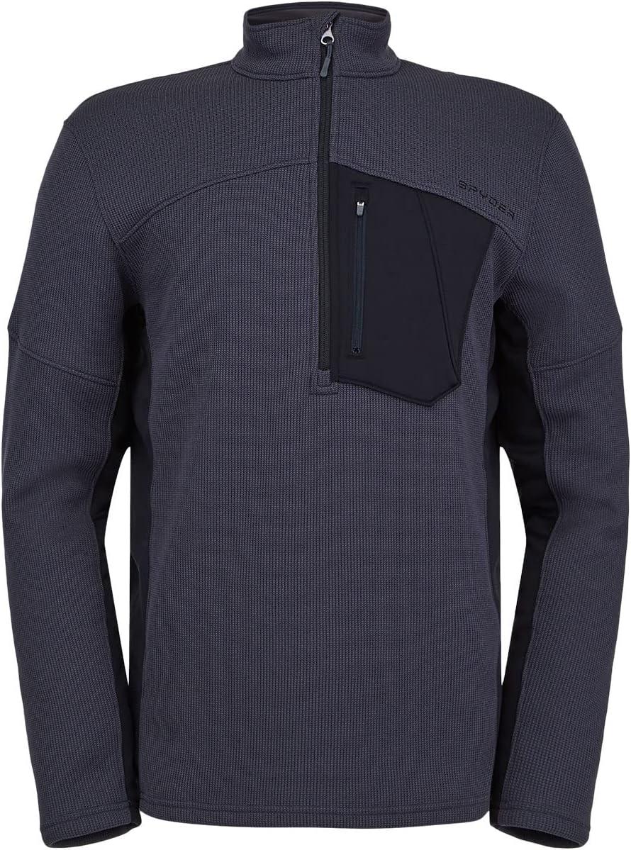imageSpyder Mens Bandit Hybrid 12 Zip Fleece Ski Mid Layer Sweater JacketOld Glory
