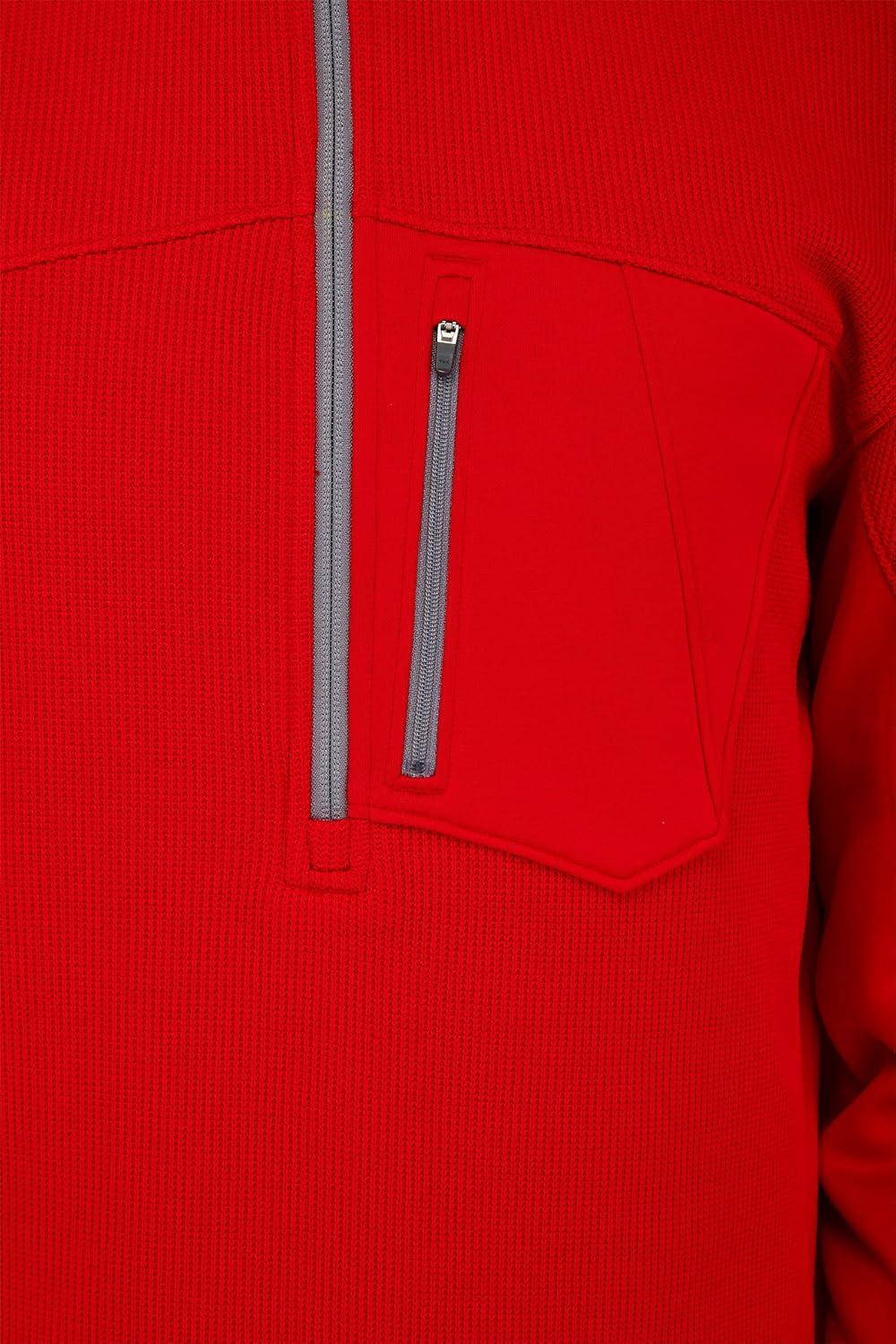 imageSpyder Mens Bandit Hybrid 12 Zip Fleece Ski Mid Layer Sweater JacketRed