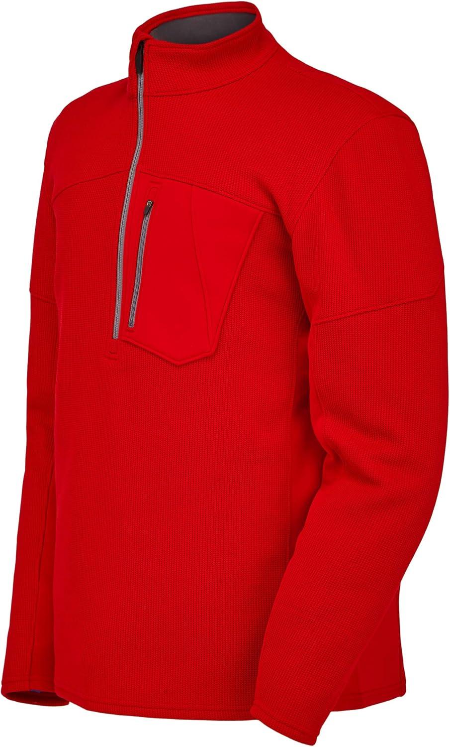 imageSpyder Mens Bandit Hybrid 12 Zip Fleece Ski Mid Layer Sweater JacketRed