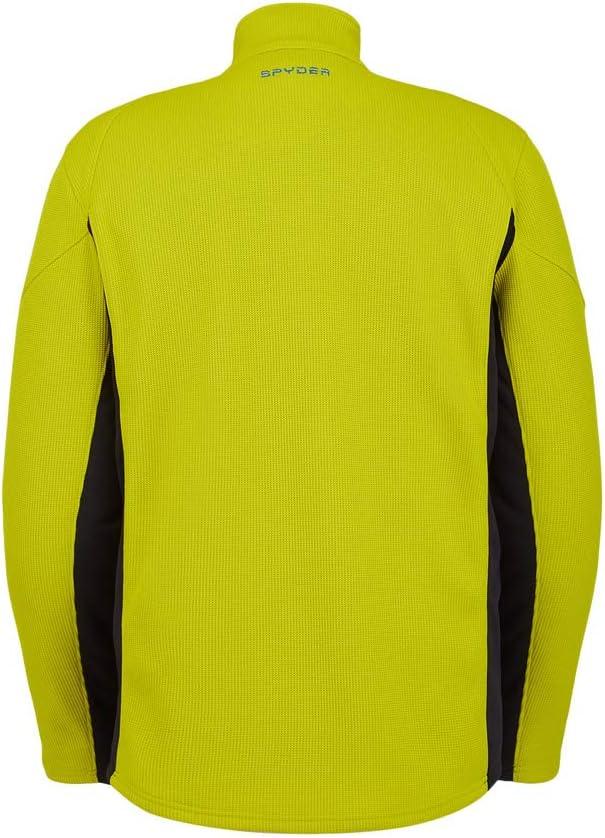 imageSpyder Mens Bandit Hybrid 12 Zip Fleece Ski Mid Layer Sweater JacketSharp Lime
