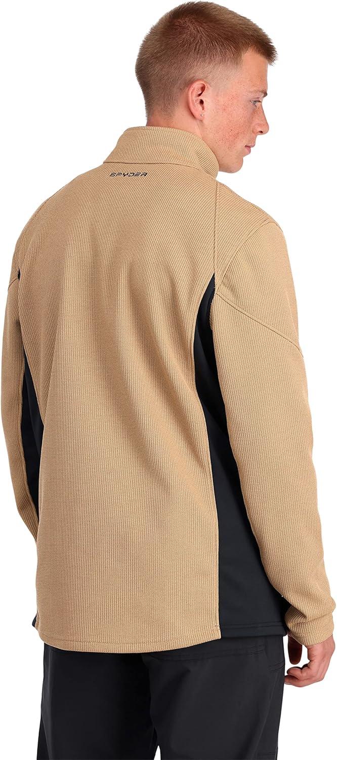 imageSpyder Mens Bandit Hybrid 12 Zip Fleece Ski Mid Layer Sweater JacketTannin