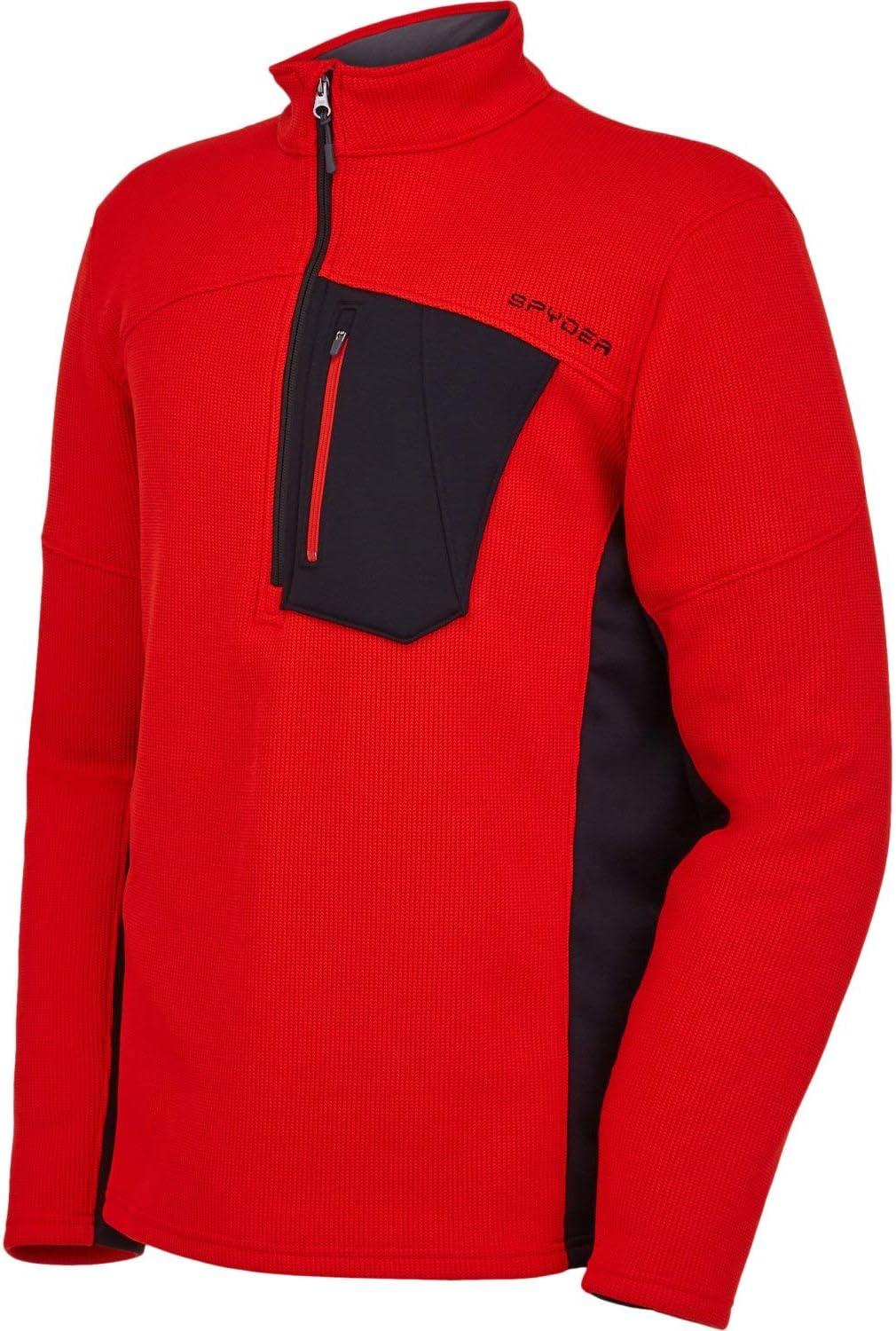 imageSpyder Mens Bandit Hybrid 12 Zip Fleece Ski Mid Layer Sweater JacketVolcano S23