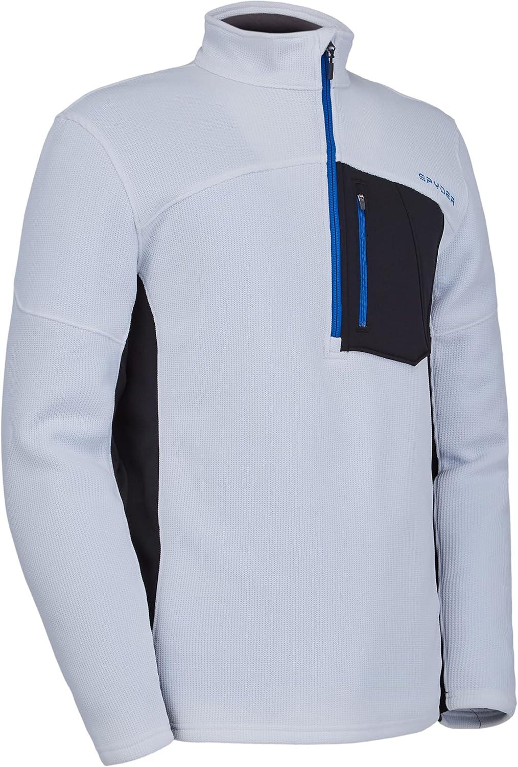 imageSpyder Mens Bandit Hybrid 12 Zip Fleece Ski Mid Layer Sweater JacketWhite
