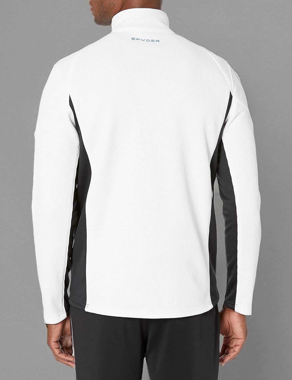 imageSpyder Mens Bandit Hybrid 12 Zip Fleece Ski Mid Layer Sweater JacketWhite