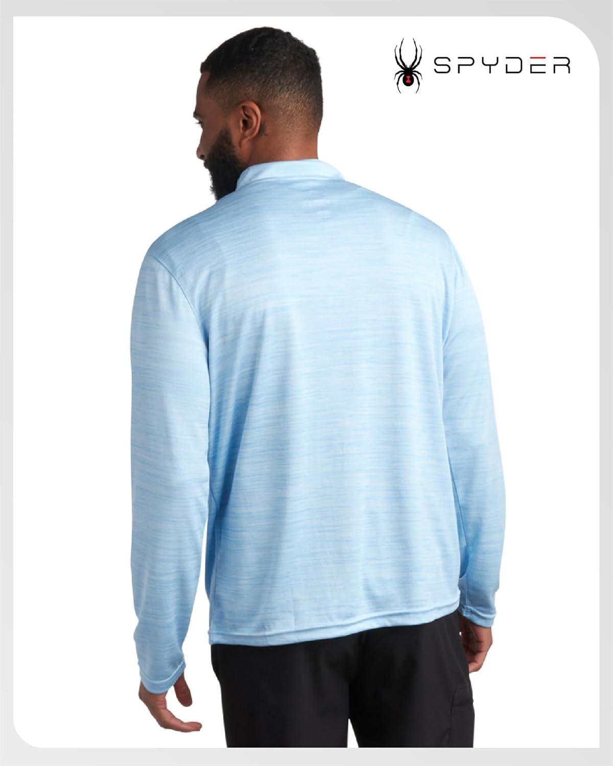 imageSpyder Mens Quarter Zip Pullover Quick Dry Athletic Mens Long Sleeve Workout Shirts Lightweight Gym Golf PulloversSky Blue