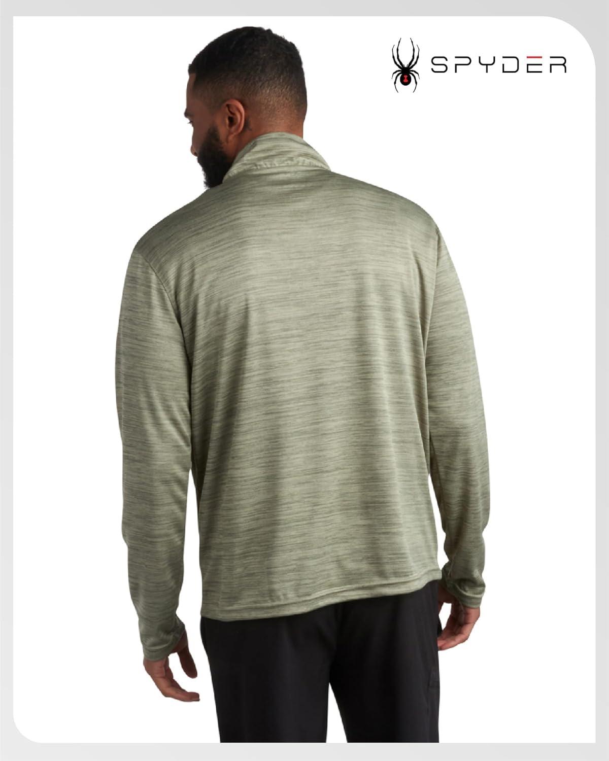 imageSpyder Mens Quarter Zip Pullover Quick Dry Athletic Mens Long Sleeve Workout Shirts Lightweight Gym Golf PulloversSpruce Green