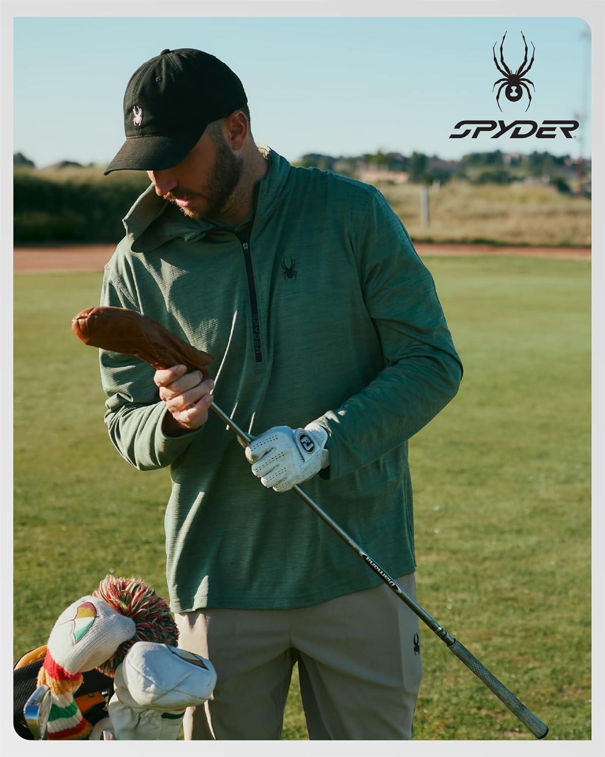 imageSpyder Mens Quarter Zip Pullover Sweatshirt Lightweight Performance Fleece Dry Fit Quarter Zip Hoodie Sweatshirts for MenBlue