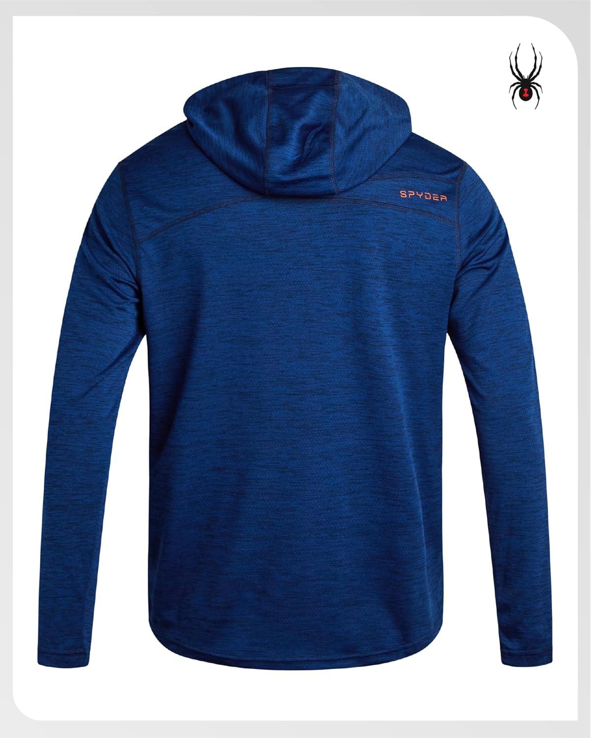imageSpyder Mens Quarter Zip Pullover Sweatshirt Lightweight Performance Fleece Dry Fit Quarter Zip Hoodie Sweatshirts for MenBlue