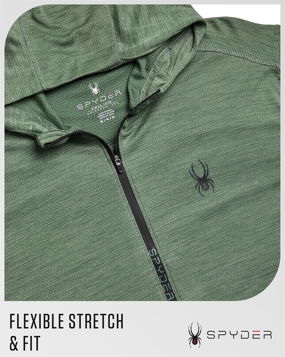 imageSpyder Mens Quarter Zip Pullover Sweatshirt Lightweight Performance Fleece Dry Fit Quarter Zip Hoodie Sweatshirts for MenSpruce Green