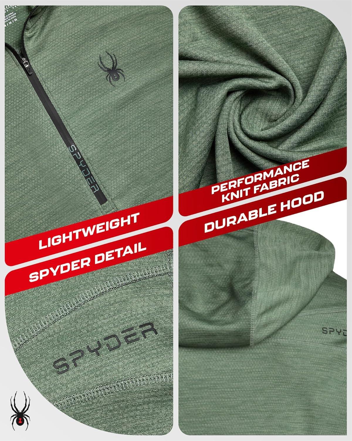 imageSpyder Mens Quarter Zip Pullover Sweatshirt Lightweight Performance Fleece Dry Fit Quarter Zip Hoodie Sweatshirts for MenSpruce Green