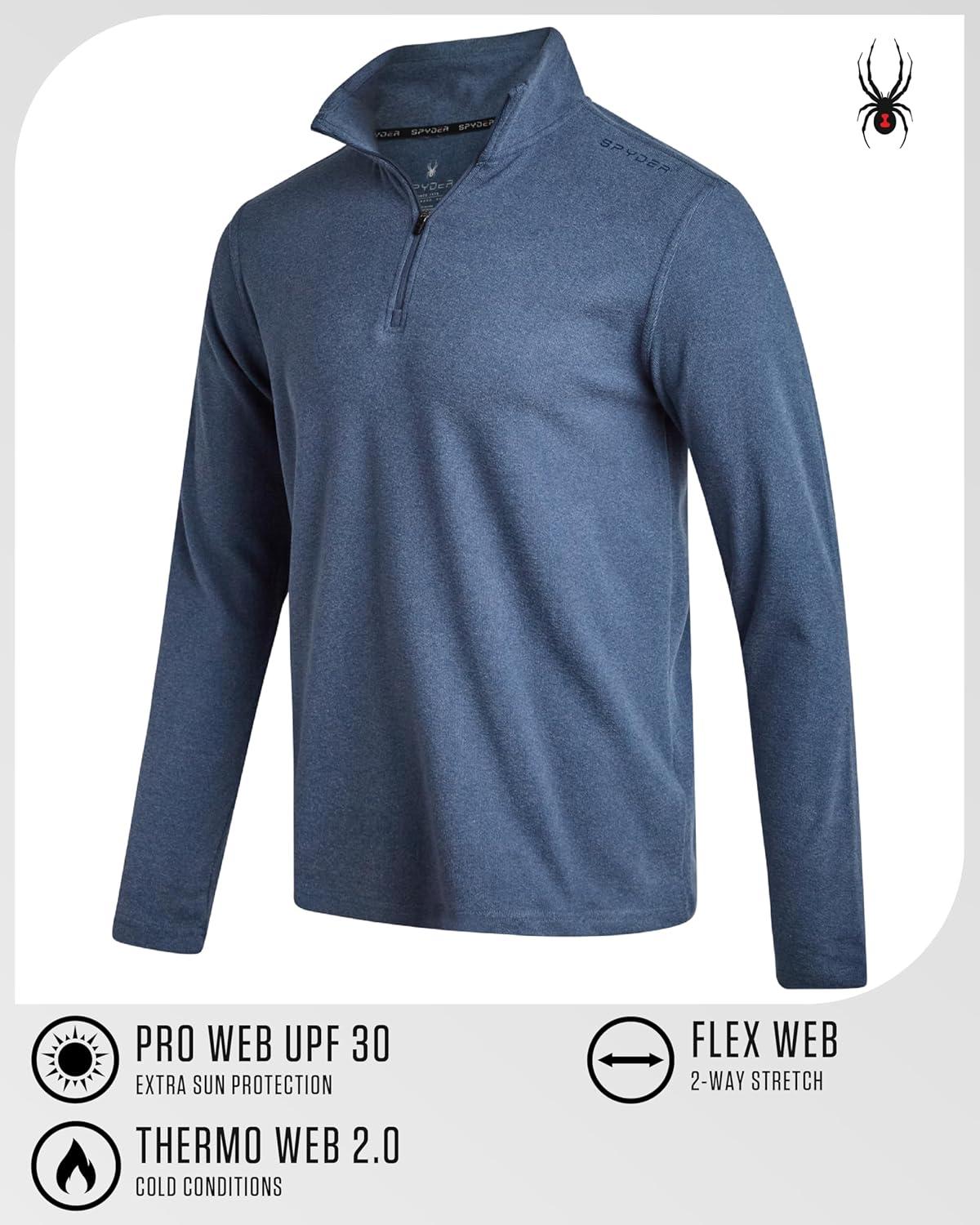 imageSpyder Mens Quarter Zip Pullover Sweatshirt Lightweight Soft Fleece Athletic Pullover Gym amp Running Sweatshirts for MenBlue Slate
