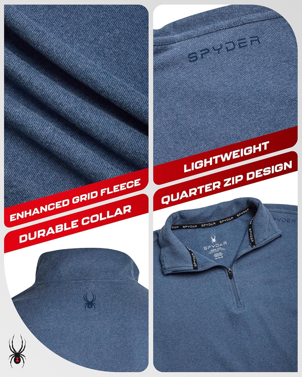 imageSpyder Mens Quarter Zip Pullover Sweatshirt Lightweight Soft Fleece Athletic Pullover Gym amp Running Sweatshirts for MenBlue Slate