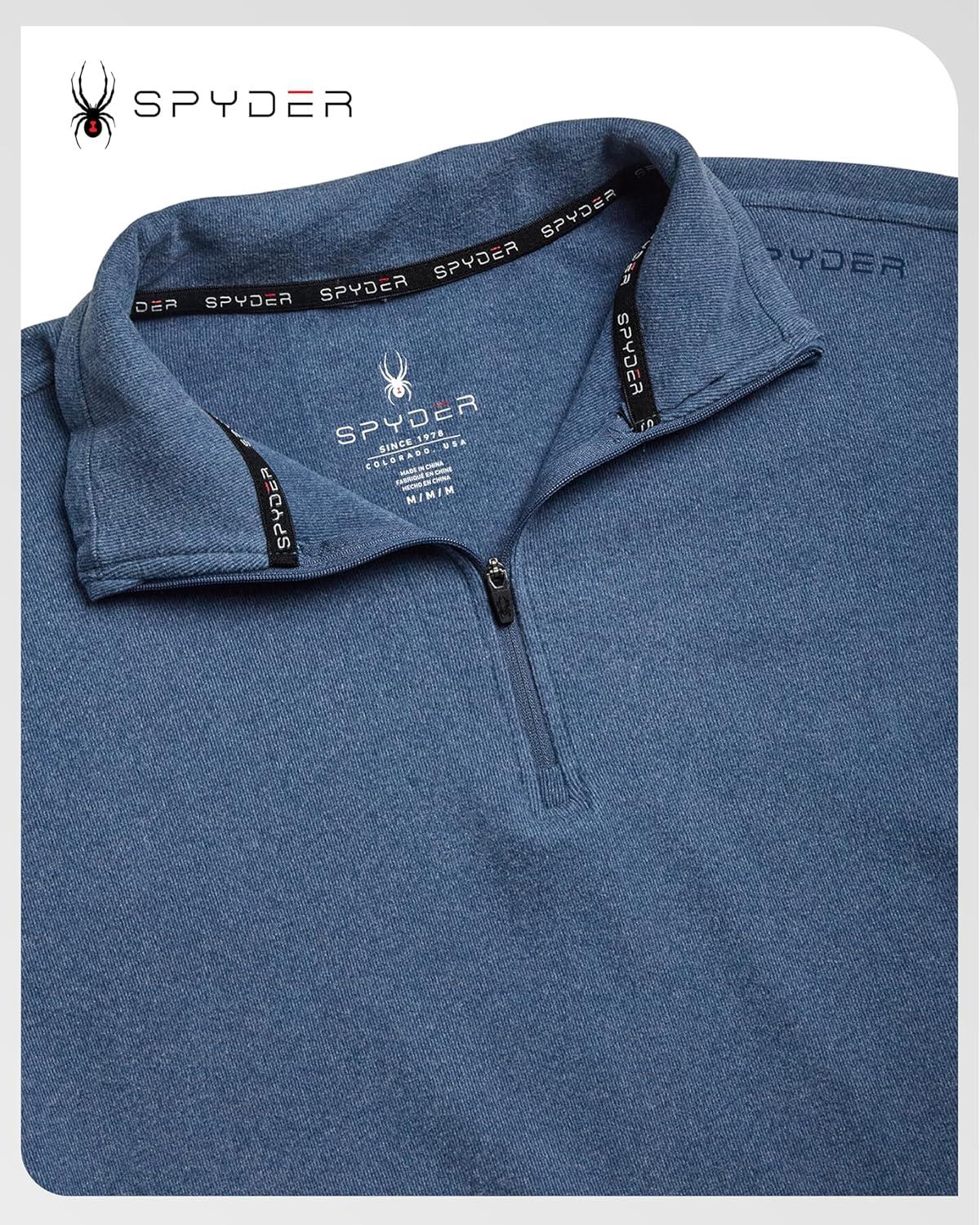 imageSpyder Mens Quarter Zip Pullover Sweatshirt Lightweight Soft Fleece Athletic Pullover Gym amp Running Sweatshirts for MenBlue Slate