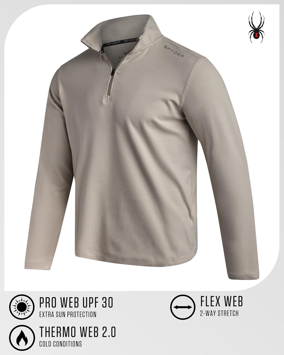 imageSpyder Mens Quarter Zip Pullover Sweatshirt Lightweight Soft Fleece Athletic Pullover Gym amp Running Sweatshirts for MenBone