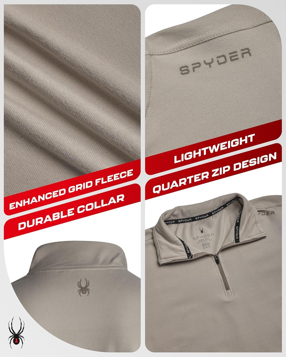 imageSpyder Mens Quarter Zip Pullover Sweatshirt Lightweight Soft Fleece Athletic Pullover Gym amp Running Sweatshirts for MenBone