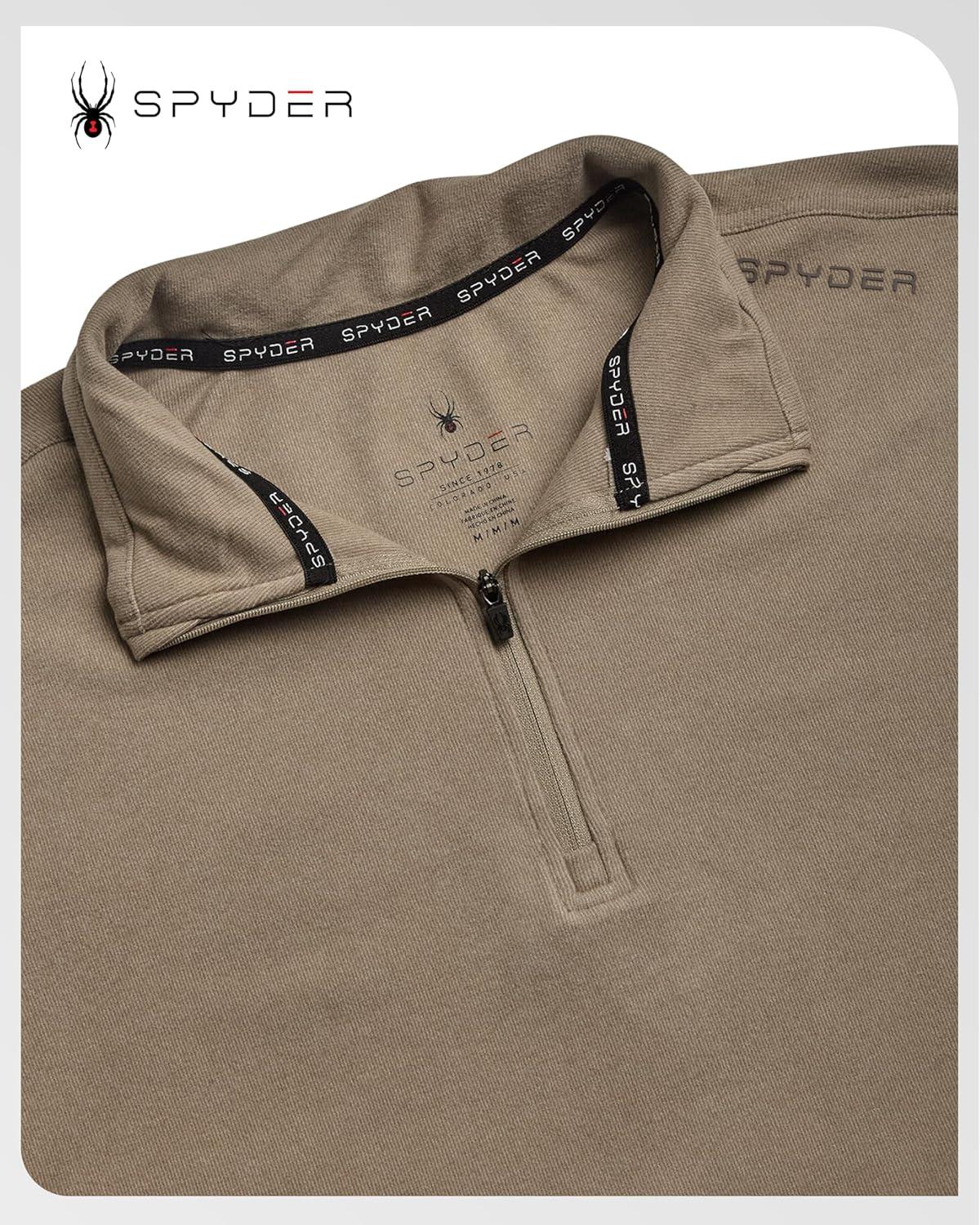 imageSpyder Mens Quarter Zip Pullover Sweatshirt Lightweight Soft Fleece Athletic Pullover Gym amp Running Sweatshirts for MenMushroom
