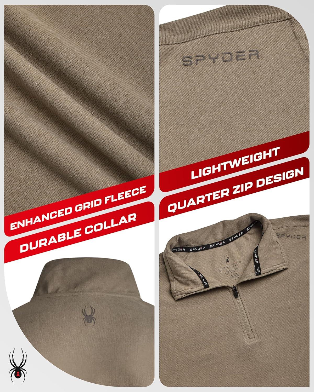 imageSpyder Mens Quarter Zip Pullover Sweatshirt Lightweight Soft Fleece Athletic Pullover Gym amp Running Sweatshirts for MenMushroom