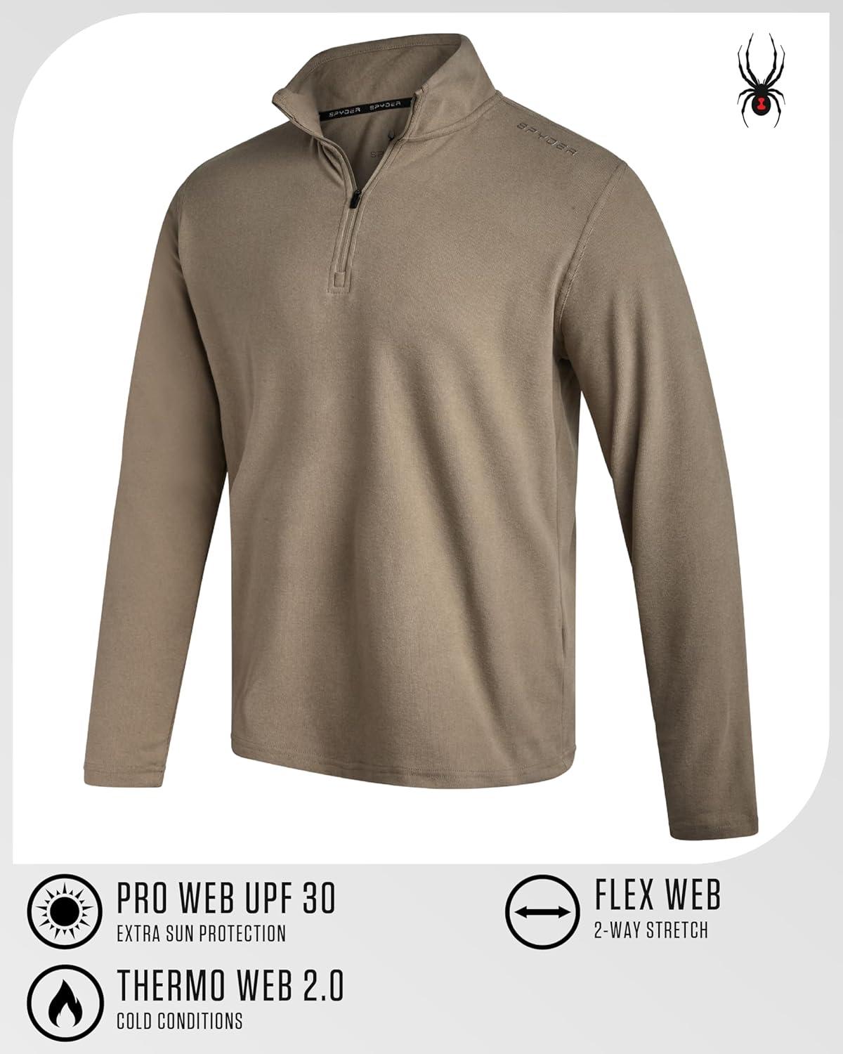 imageSpyder Mens Quarter Zip Pullover Sweatshirt Lightweight Soft Fleece Athletic Pullover Gym amp Running Sweatshirts for MenMushroom