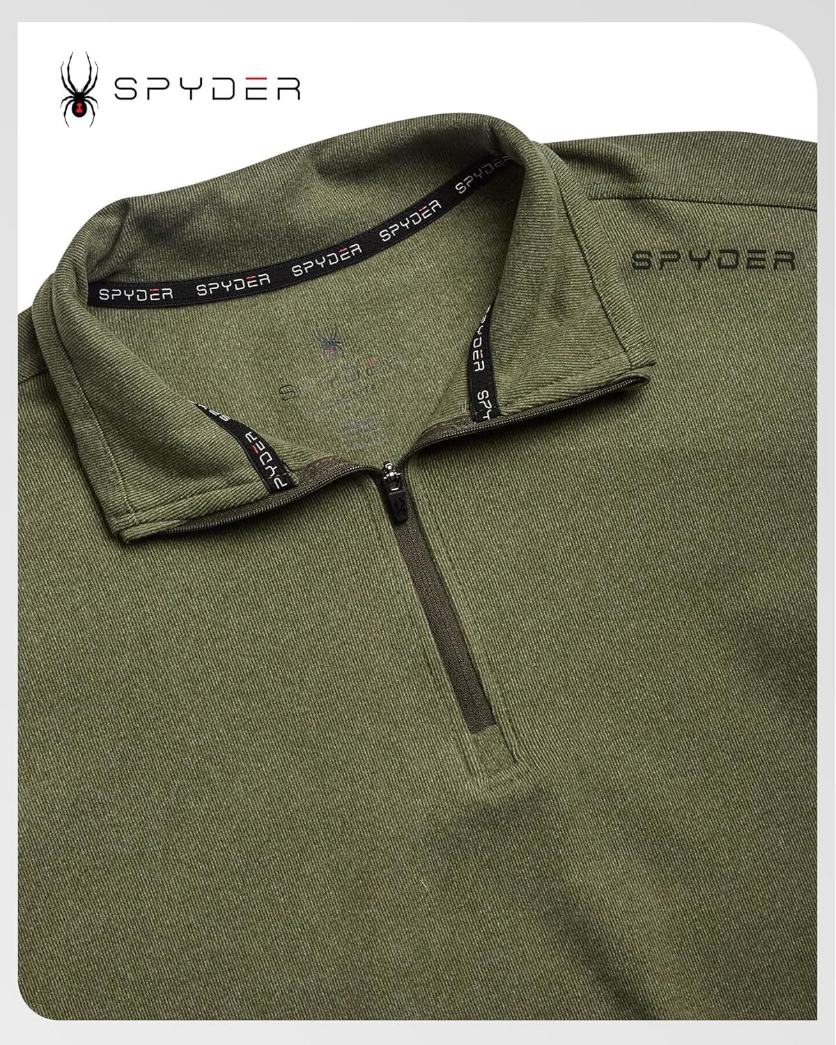imageSpyder Mens Quarter Zip Pullover Sweatshirt Lightweight Soft Fleece Athletic Pullover Gym amp Running Sweatshirts for MenOlive