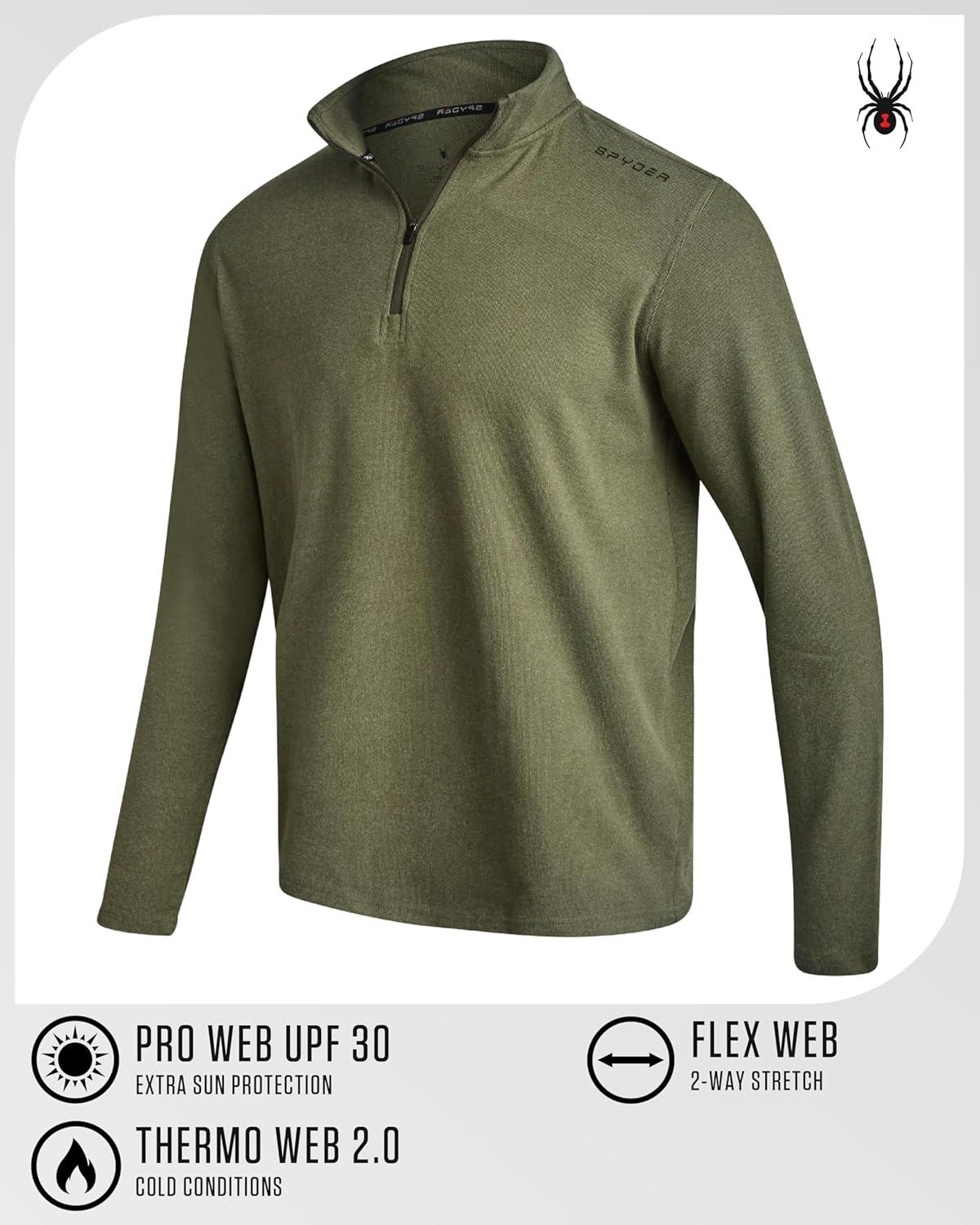 imageSpyder Mens Quarter Zip Pullover Sweatshirt Lightweight Soft Fleece Athletic Pullover Gym amp Running Sweatshirts for MenOlive