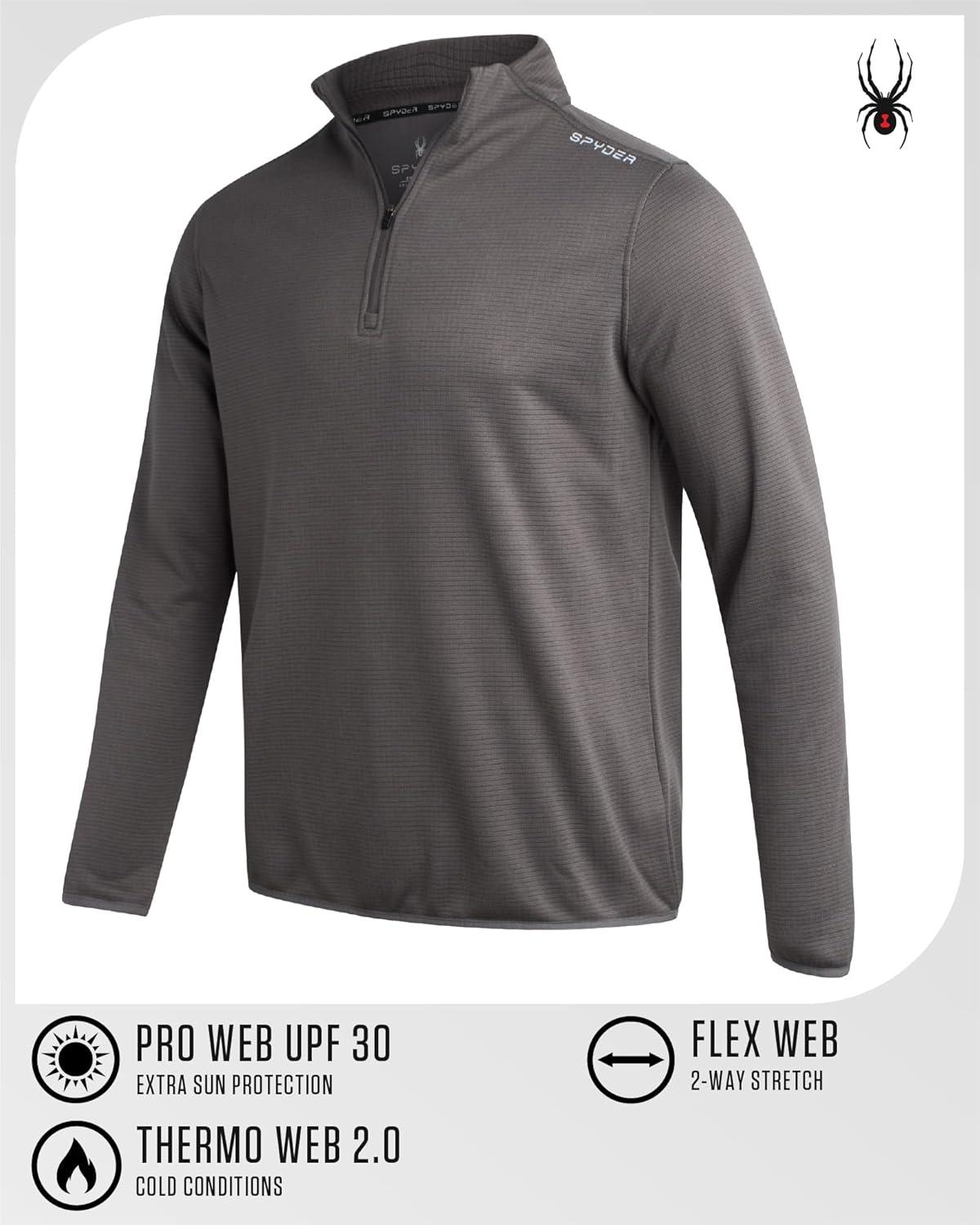 imageSpyder Mens Quarter Zip Pullover Sweatshirt Lightweight Soft Fleece Athletic Pullover Gym amp Running Sweatshirts for MenPolar Zip