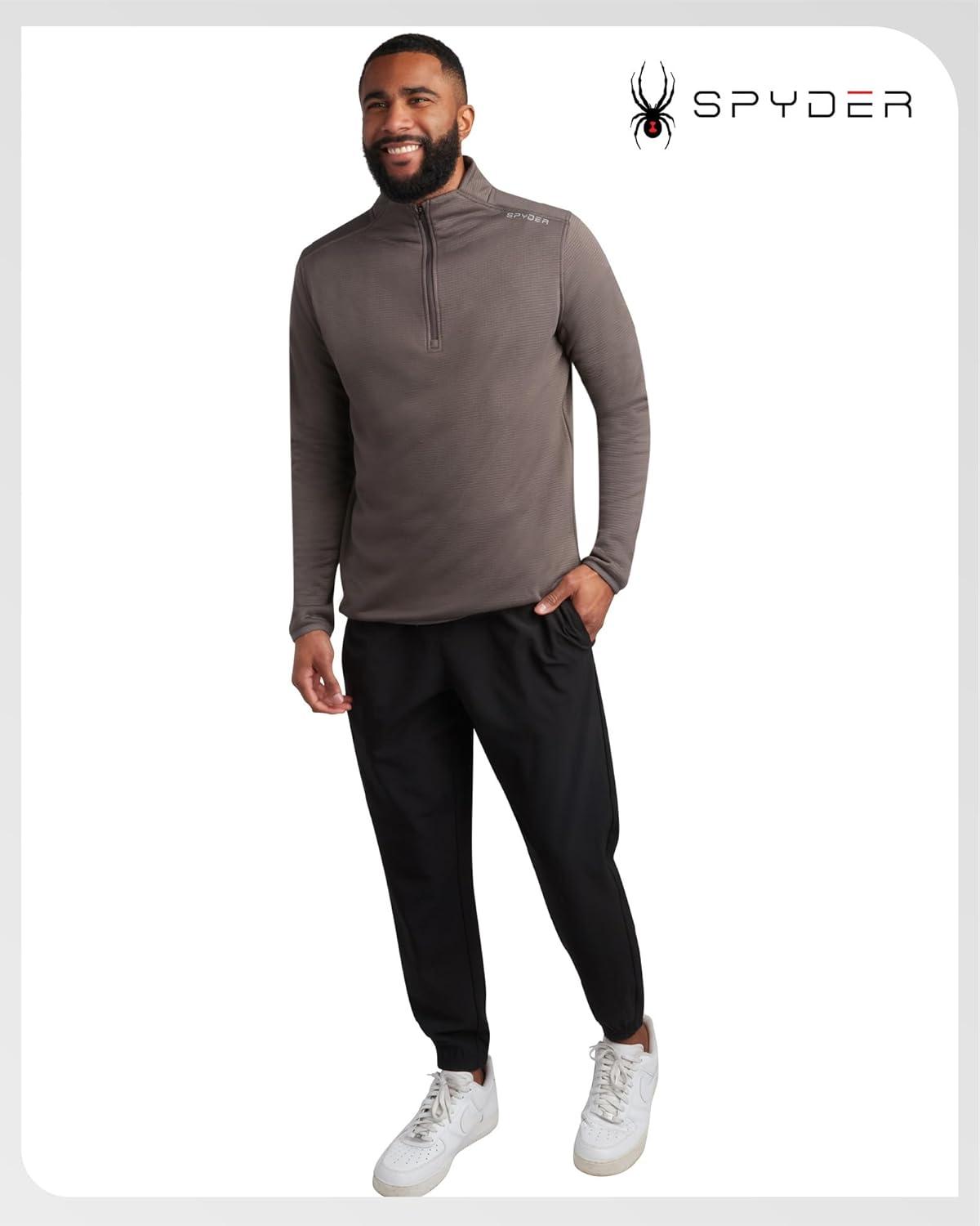 imageSpyder Mens Quarter Zip Pullover Sweatshirt Lightweight Soft Fleece Athletic Pullover Gym amp Running Sweatshirts for MenPolar Zip