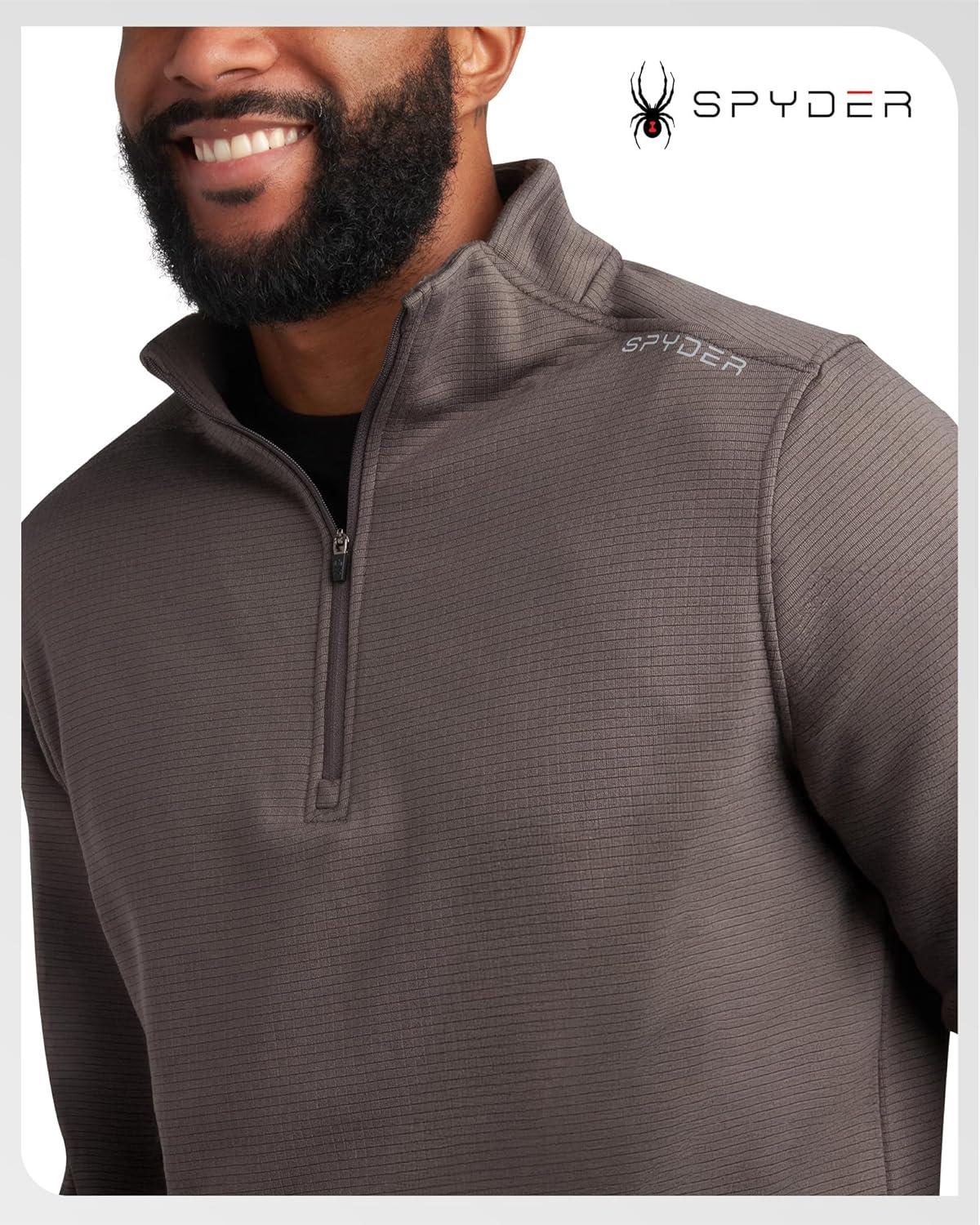 imageSpyder Mens Quarter Zip Pullover Sweatshirt Lightweight Soft Fleece Athletic Pullover Gym amp Running Sweatshirts for MenPolar Zip
