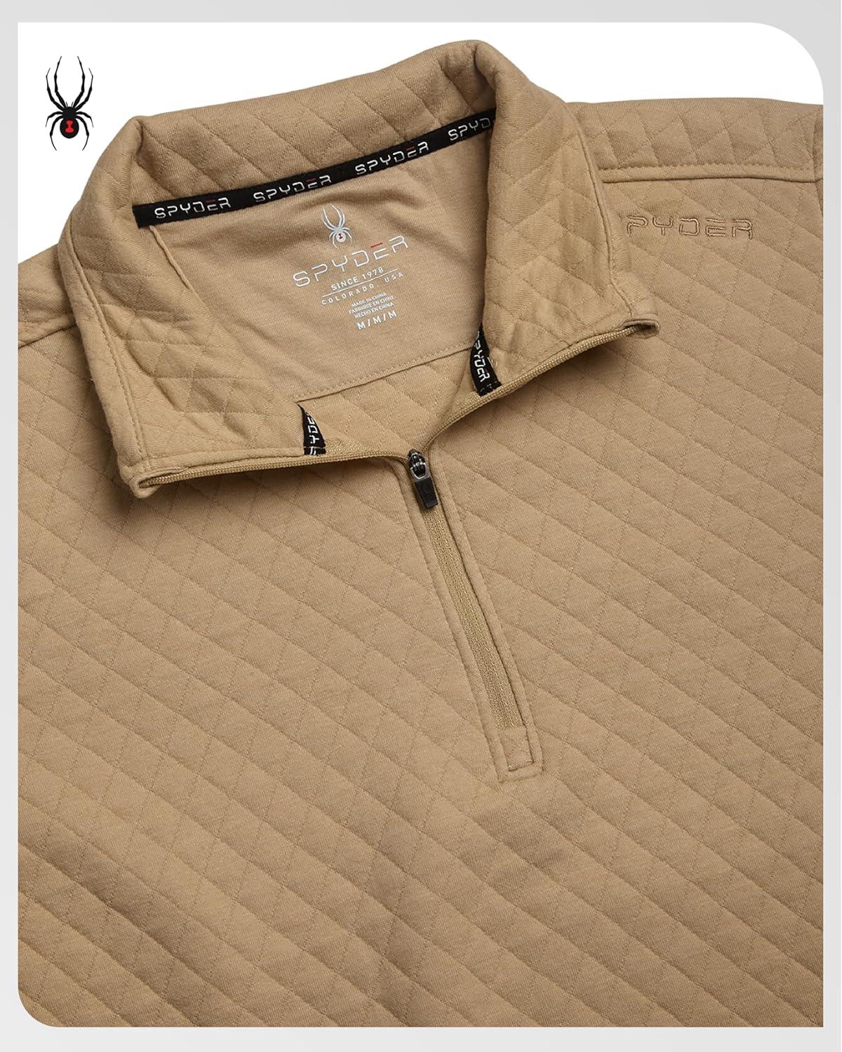 imageSpyder Mens Quarter Zip Pullover Sweatshirt Lightweight Soft Fleece Athletic Pullover Gym amp Running Sweatshirts for MenSand