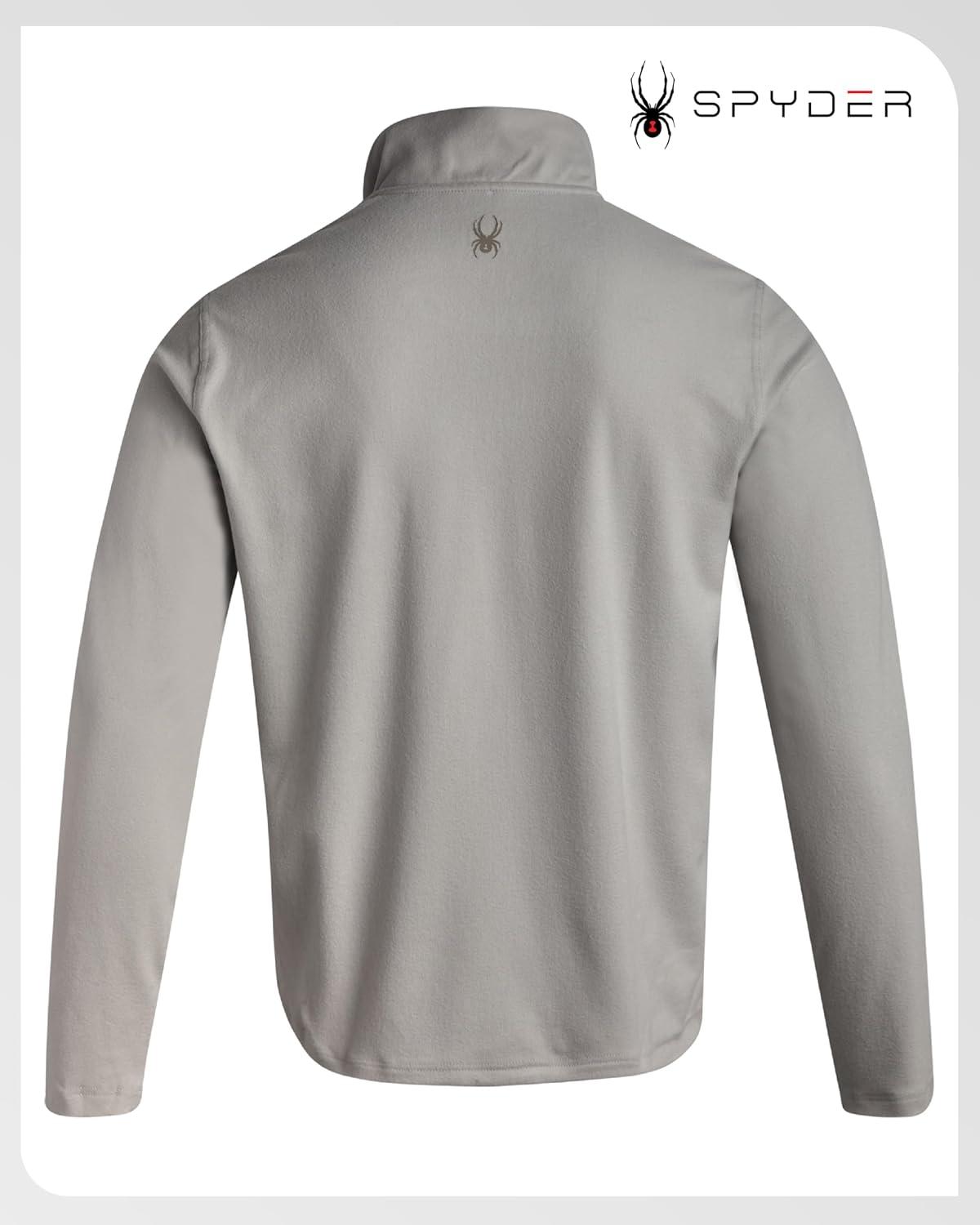 imageSpyder Mens Quarter Zip Pullover Sweatshirt Lightweight Soft Fleece Athletic Pullover Gym amp Running Sweatshirts for MenSharkskin