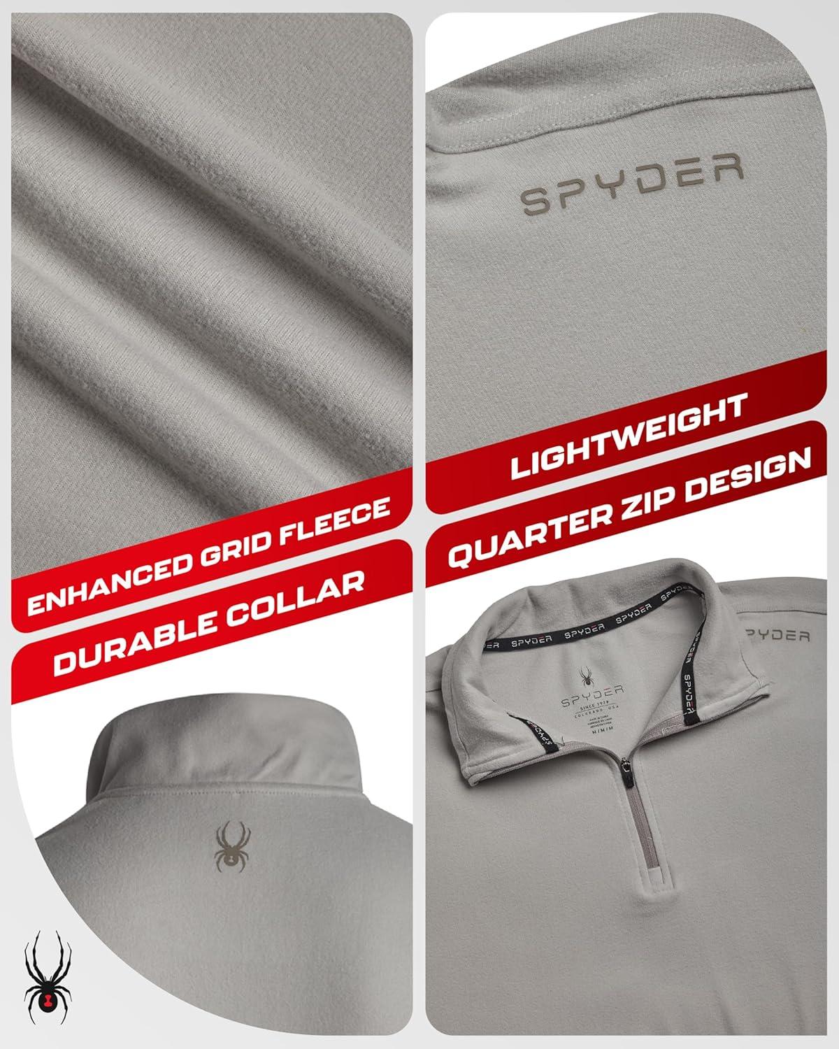 imageSpyder Mens Quarter Zip Pullover Sweatshirt Lightweight Soft Fleece Athletic Pullover Gym amp Running Sweatshirts for MenSharkskin