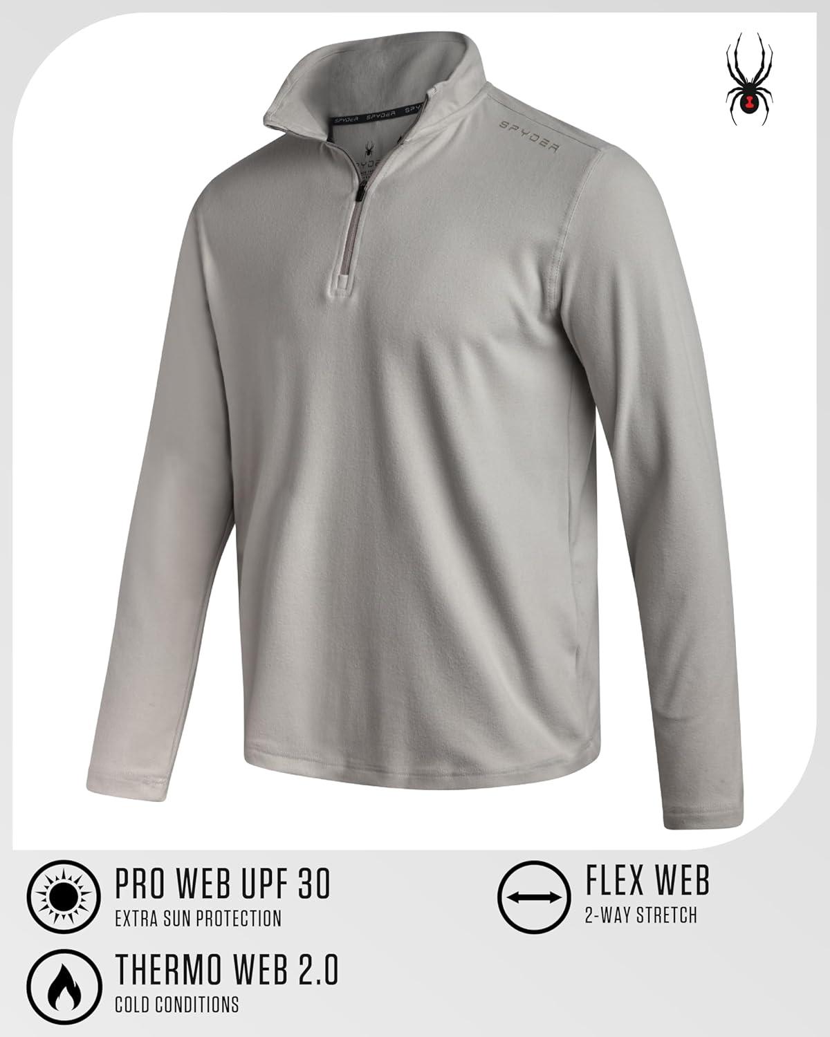 imageSpyder Mens Quarter Zip Pullover Sweatshirt Lightweight Soft Fleece Athletic Pullover Gym amp Running Sweatshirts for MenSharkskin