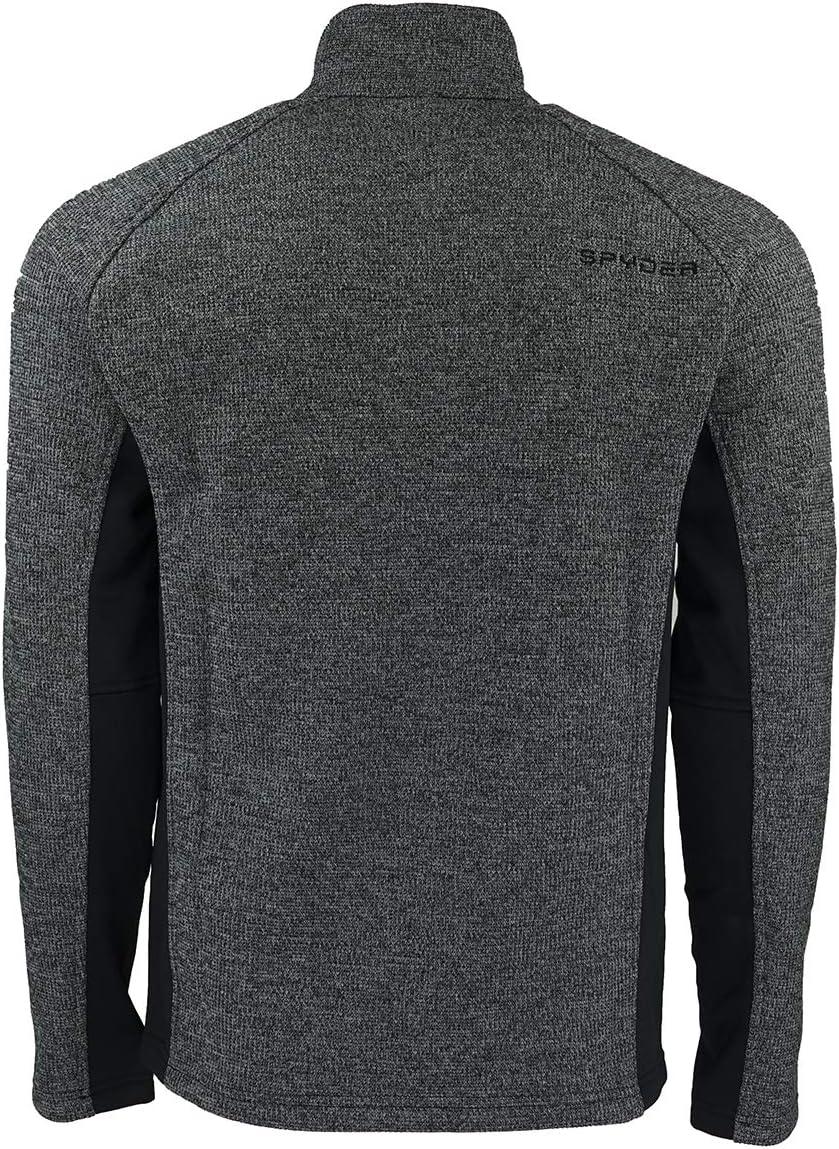 imageSpyder Mens Standard Outbound Half Zip MidWeight Mock Neck SweaterBlackLimestone