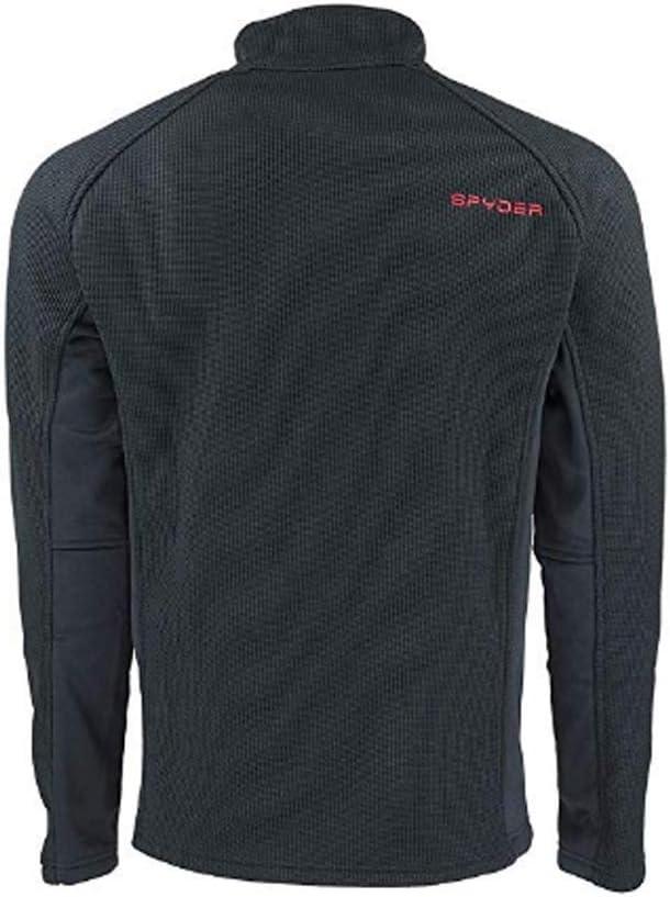 imageSpyder Mens Standard Outbound Half Zip MidWeight Mock Neck SweaterBlackRed