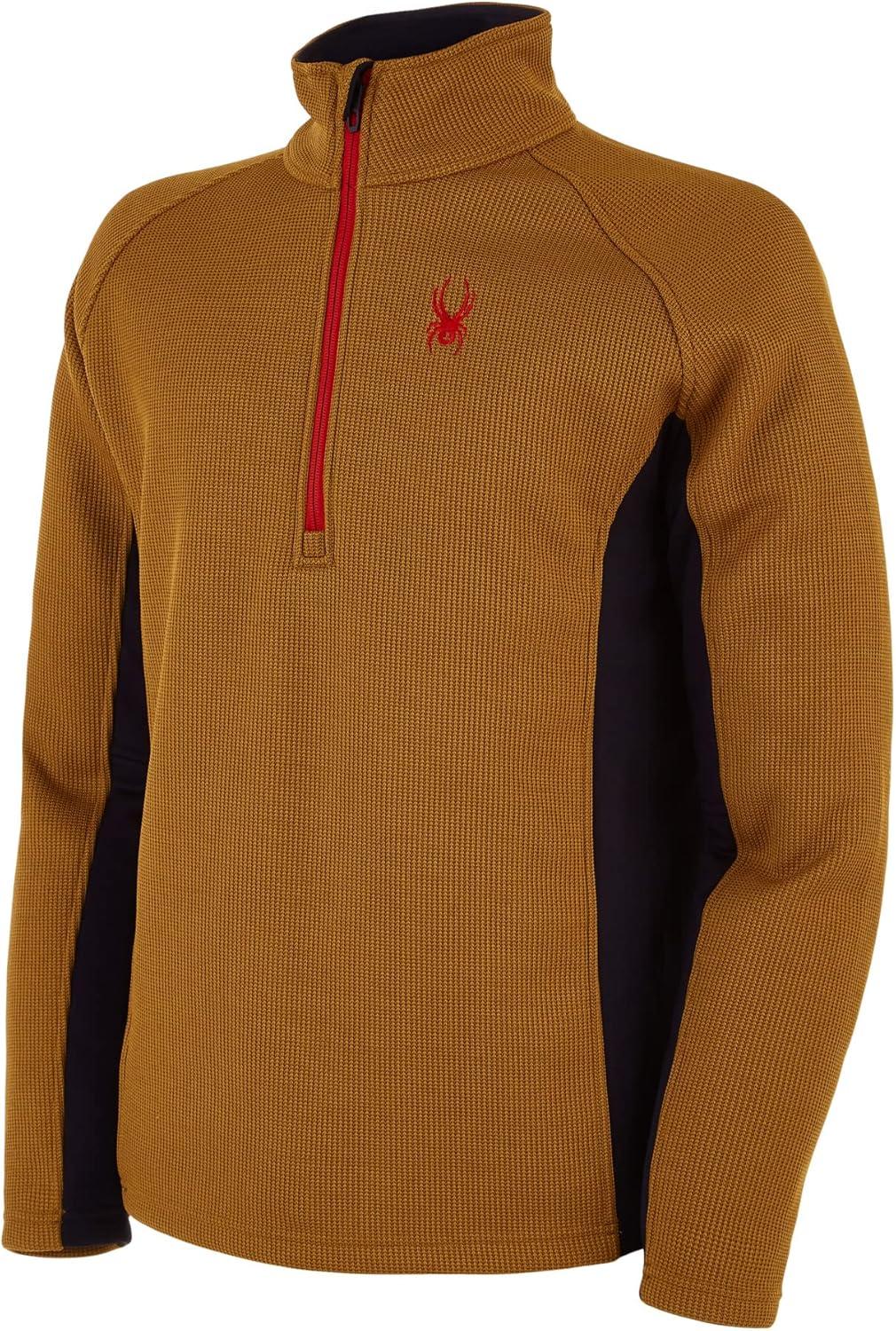 imageSpyder Mens Standard Outbound Half Zip MidWeight Mock Neck SweaterToasted