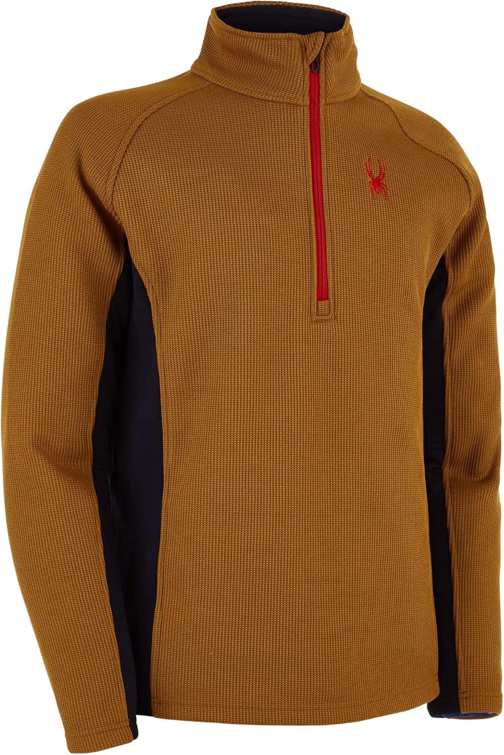 imageSpyder Mens Standard Outbound Half Zip MidWeight Mock Neck SweaterToasted