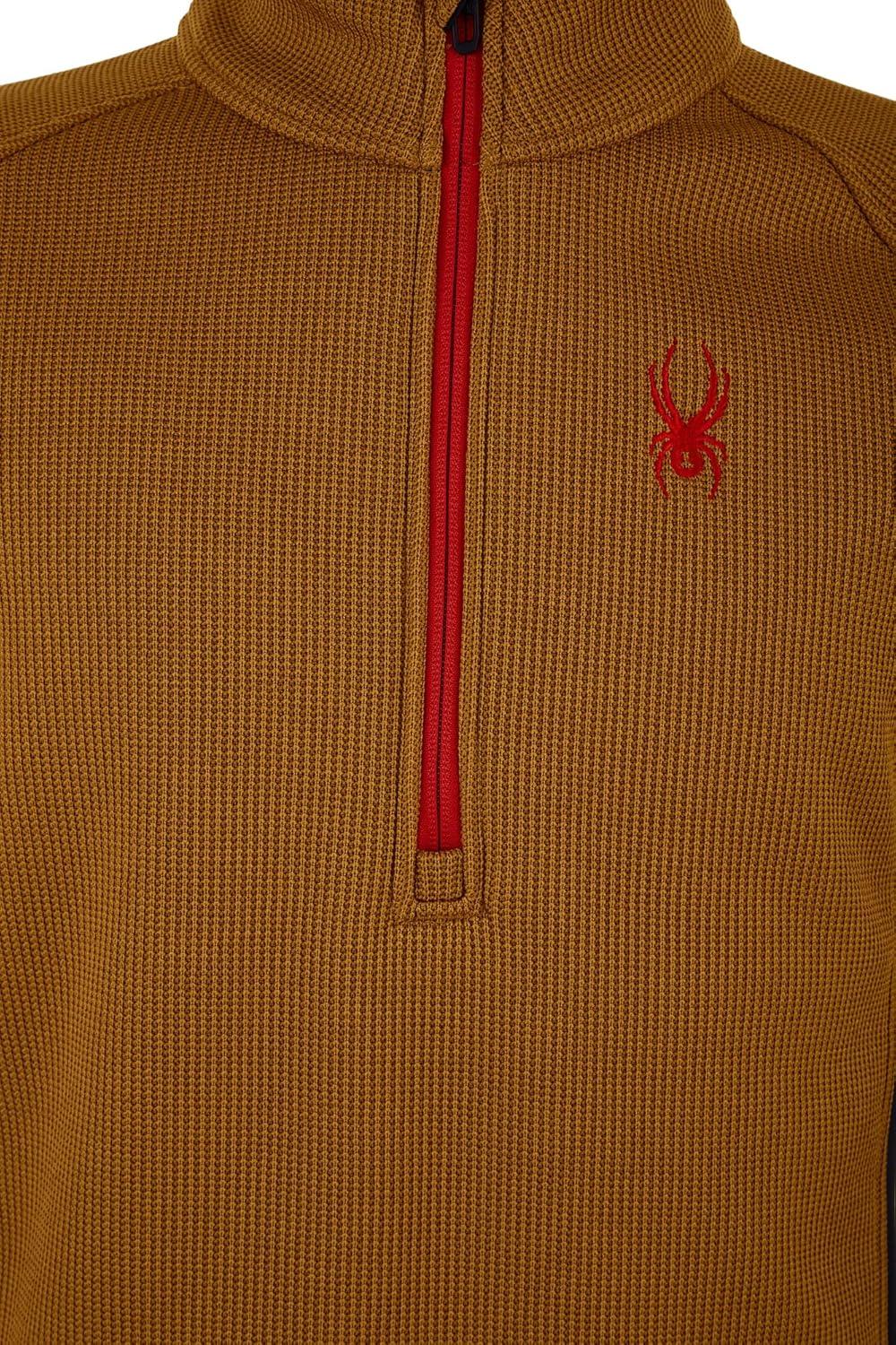 imageSpyder Mens Standard Outbound Half Zip MidWeight Mock Neck SweaterToasted