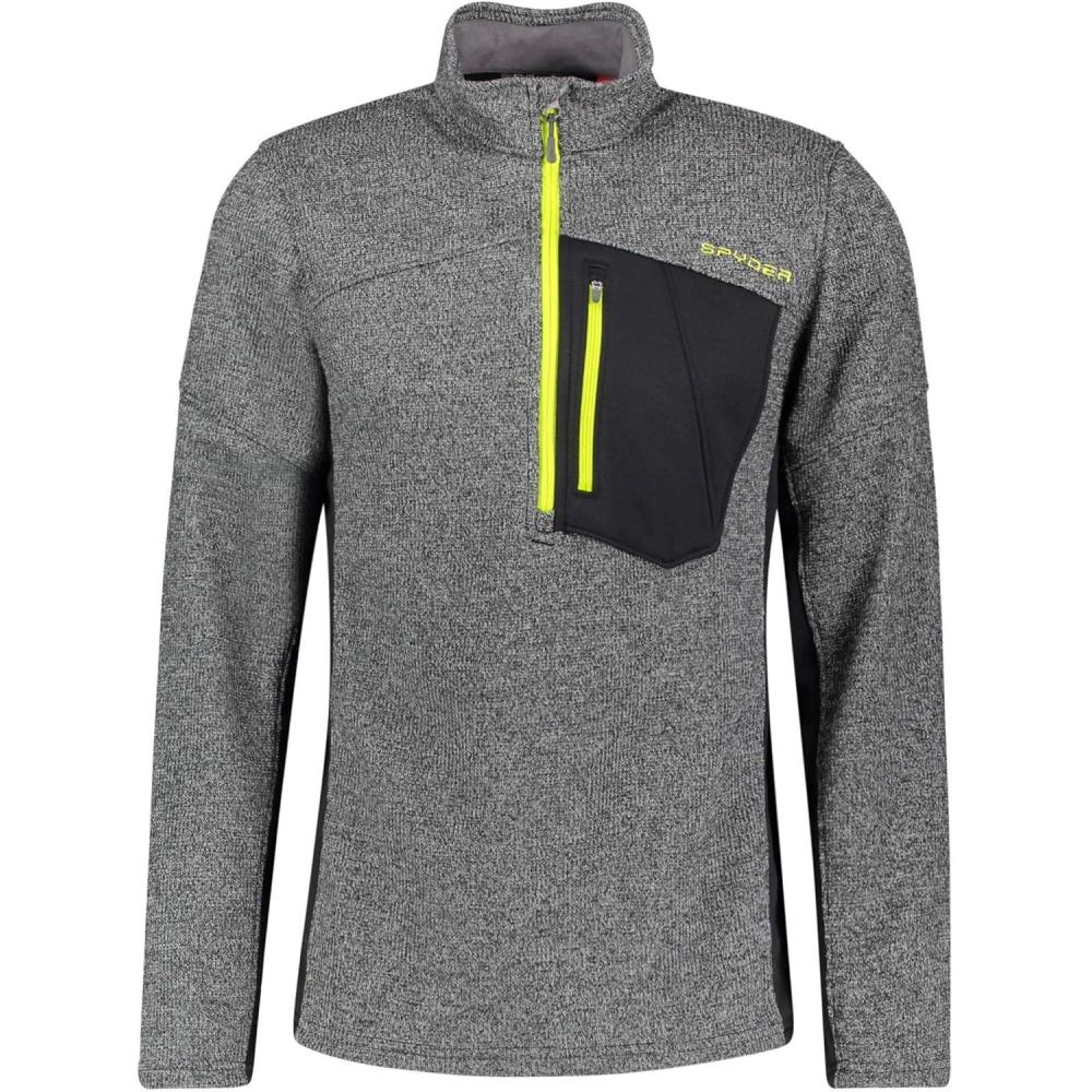 imageSpyder Mens Bandit Hybrid 12 Zip Fleece Ski Mid Layer Sweater JacketBlk Shl