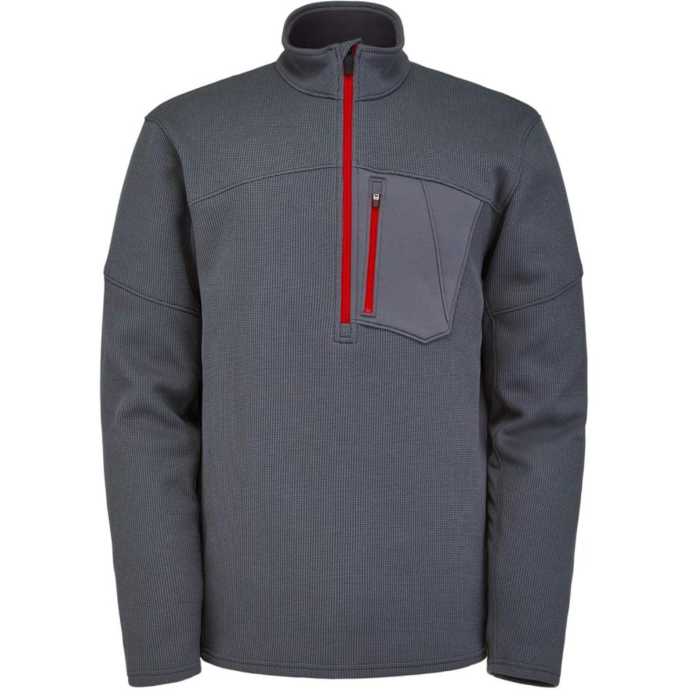 imageSpyder Mens Bandit Hybrid 12 Zip Fleece Ski Mid Layer Sweater JacketImage Grey