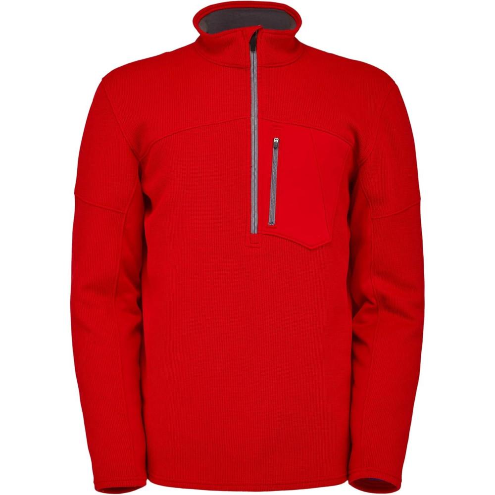 imageSpyder Mens Bandit Hybrid 12 Zip Fleece Ski Mid Layer Sweater JacketRed