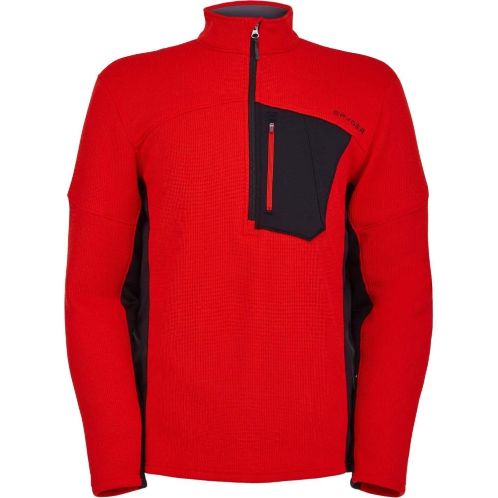 imageSpyder Mens Bandit Hybrid 12 Zip Fleece Ski Mid Layer Sweater JacketVolcano S23