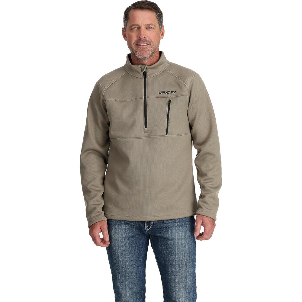 imageSpyder Mens Encore Half Zip SweaterDesert Taupe