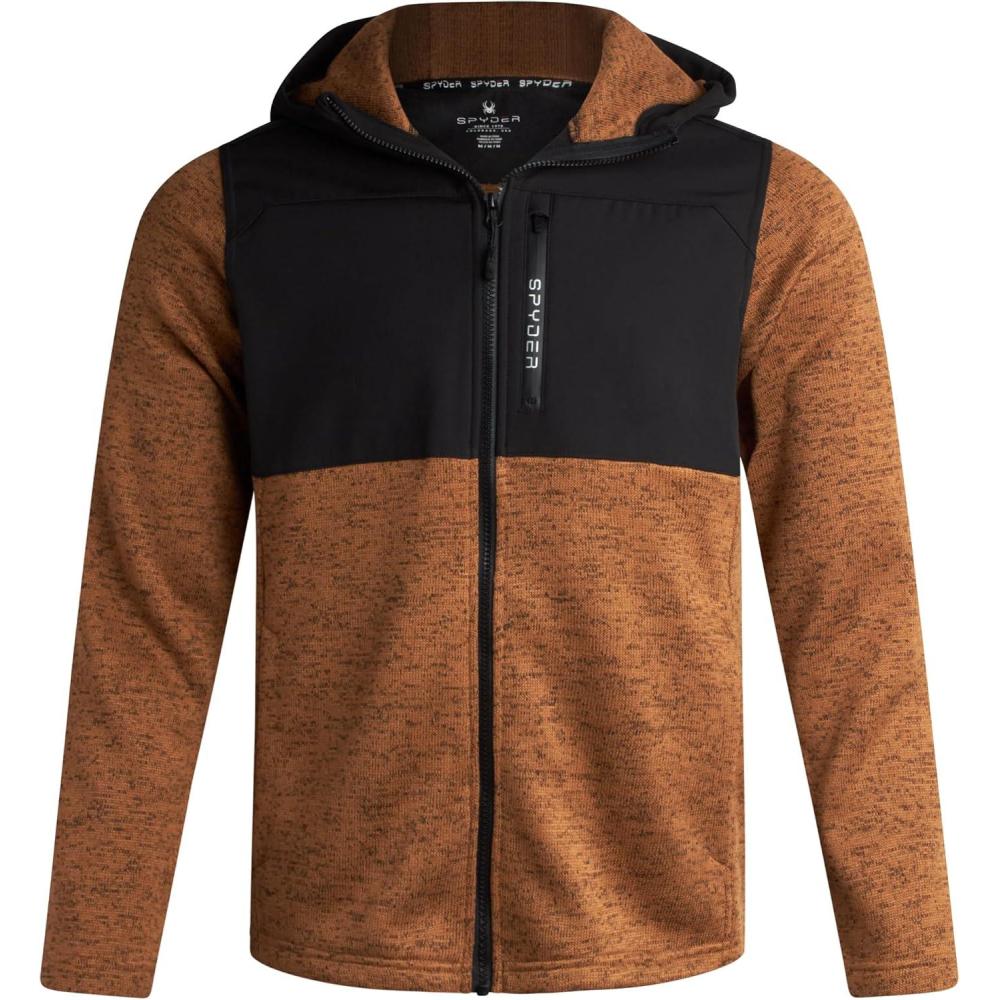 imageSpyder Mens Fleece Jacket  Lightweight Cozy Full Zip Hooded Jackets for Men  Soft Performance Fleece Hiking Outdoor JacketWheat Brown