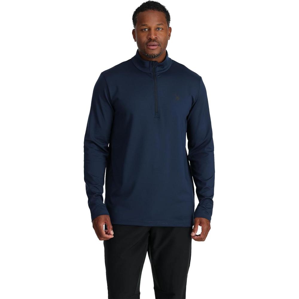 imageSpyder Mens Prospect Half Zip TNeck Ski Base LayerTrue Navy